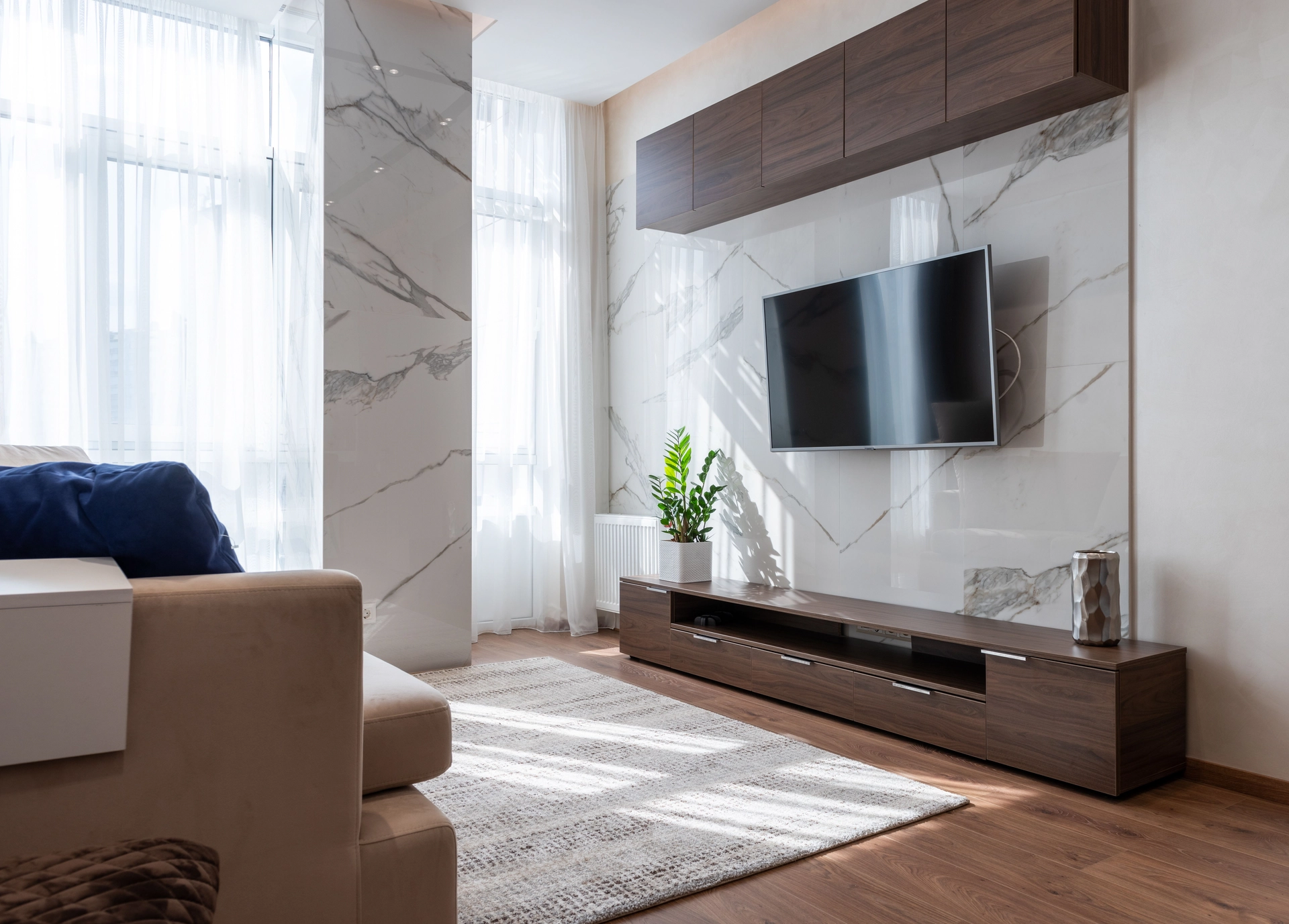 Custom TV Consoles carpentry in a Singapore home